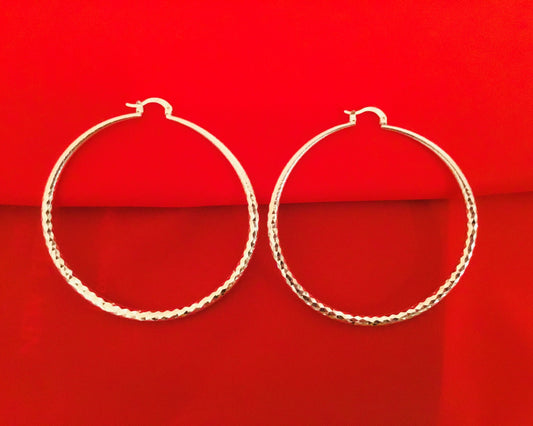 Silver Round Hoop Earrings